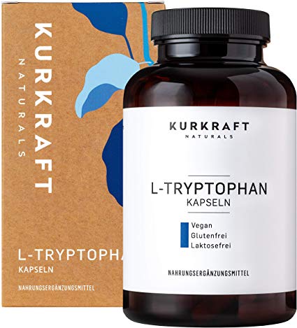 Kurkraft® L-Tryptophan - 500mg - 180 vegane Kapseln - LABORGEPRÜFT siehe Zertifikat - natürlich fermentiert - ohne Trennmittel - keinerlei Zusatzstoffe - Sorgfältig hergestellt in Deutschland